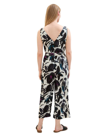 Leinen Overall mit Print