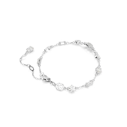 Idyllia Armband, Verschiedene Schliffe, Schneeflocke, Weiß, Rhodiniert