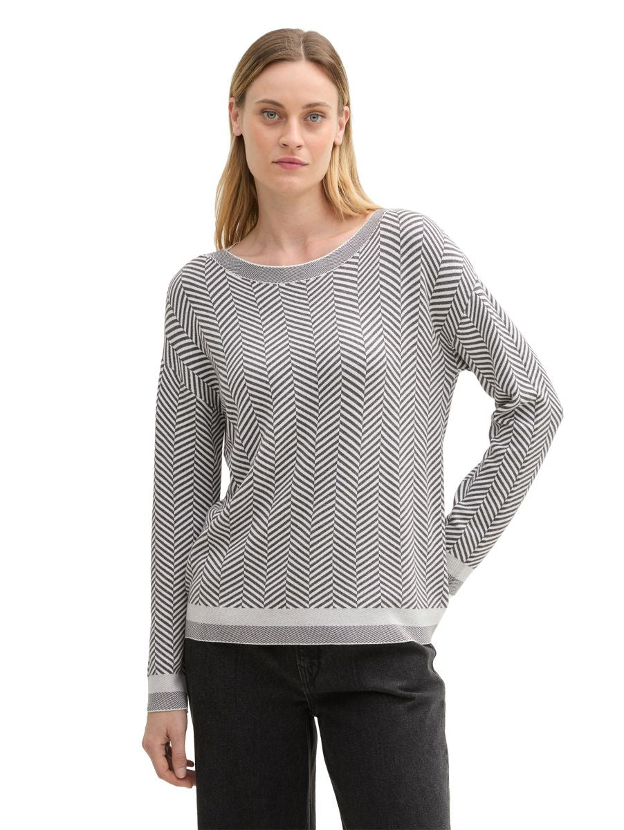 Fischgrät Pullover mit LENZING™ EcoVero™