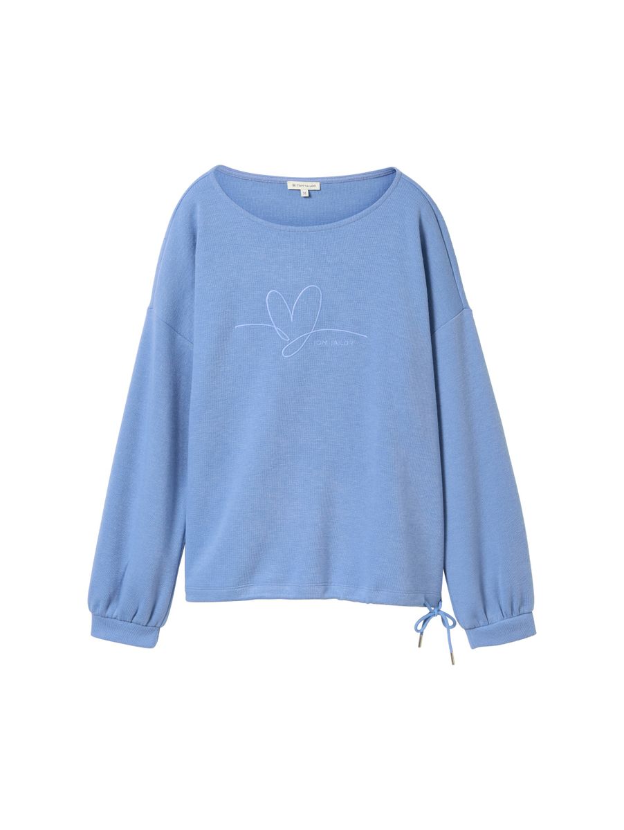 Loose Fit Sweatshirt mit Herz-Stickerei