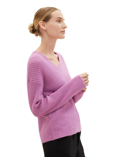 V-Ausschnitt Strickpullover