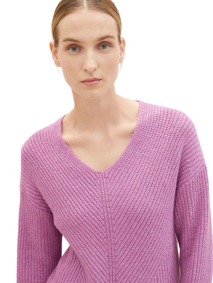 V-Ausschnitt Strickpullover